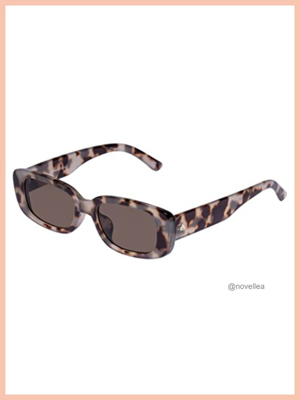 Unisex Rectangle Sunglasses with Cookie Tort Frame, Durable Polycarbonate